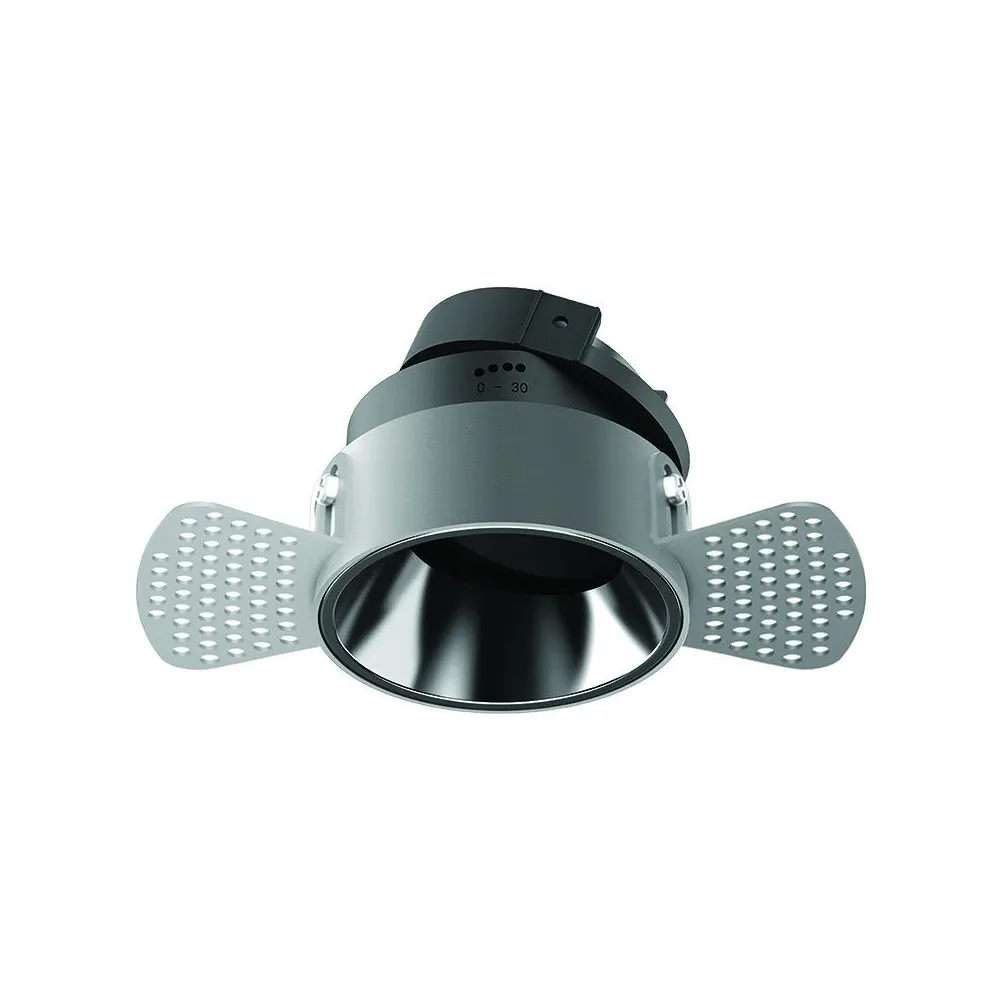 Coupelle Spot Orientable Trimless ZAMBELIS D85 GU10 DESIGN Noir Sable et Chrome Sans Source