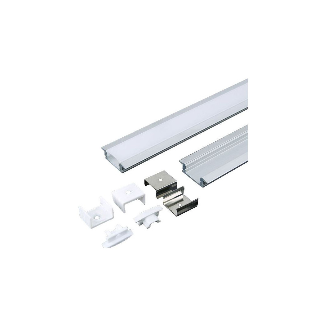 V-TAC START Einbau-Aluminiumprofil 12x7 2m mit Diffusor VT-8156
