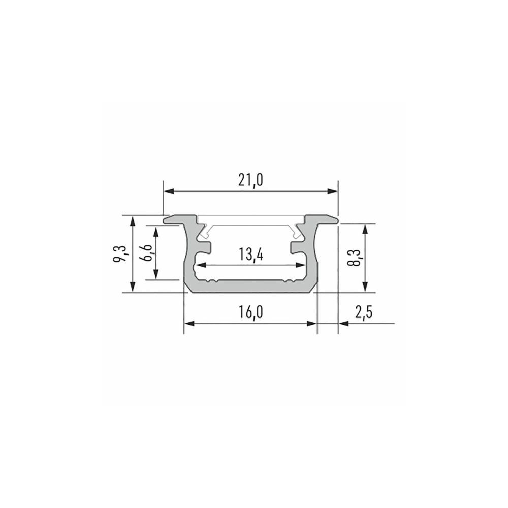 Inbouw Aluminium Profiel CLAREO 16x9 2m ADVANCE FS