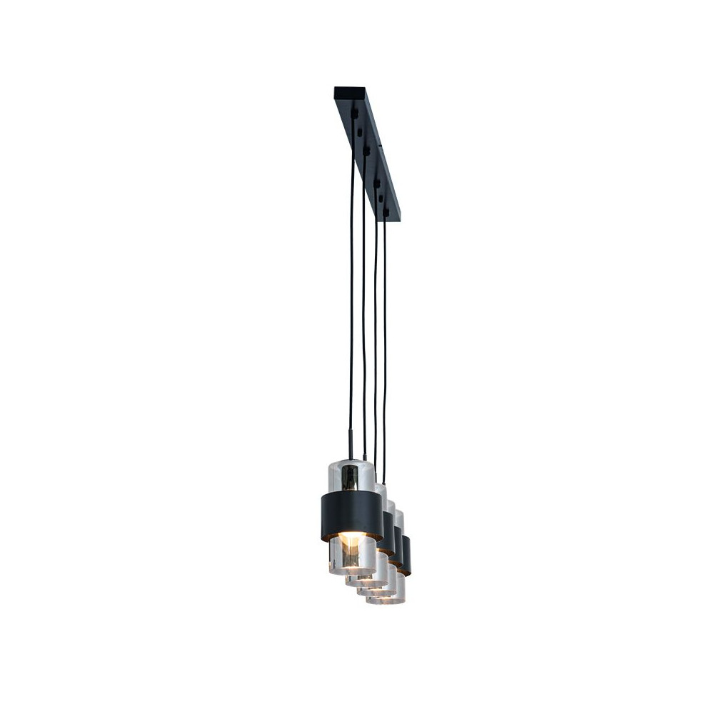 ZAMBELIS Pendelleuchte 4xE27 DESIGN Mattschwarz Ohne Leuchtmittel