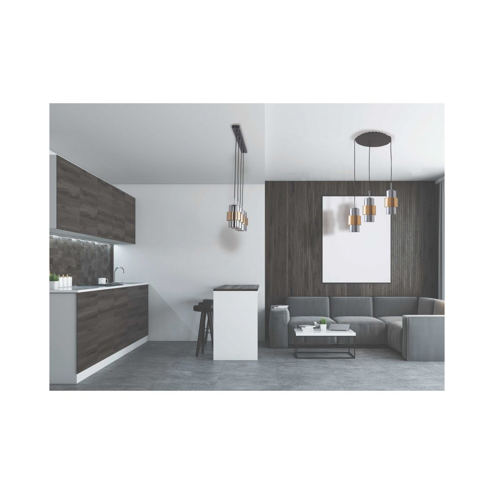 Hanglamp ZAMBELIS 4xE27 DESIGN Mat Zwart Zonder Lichtbron