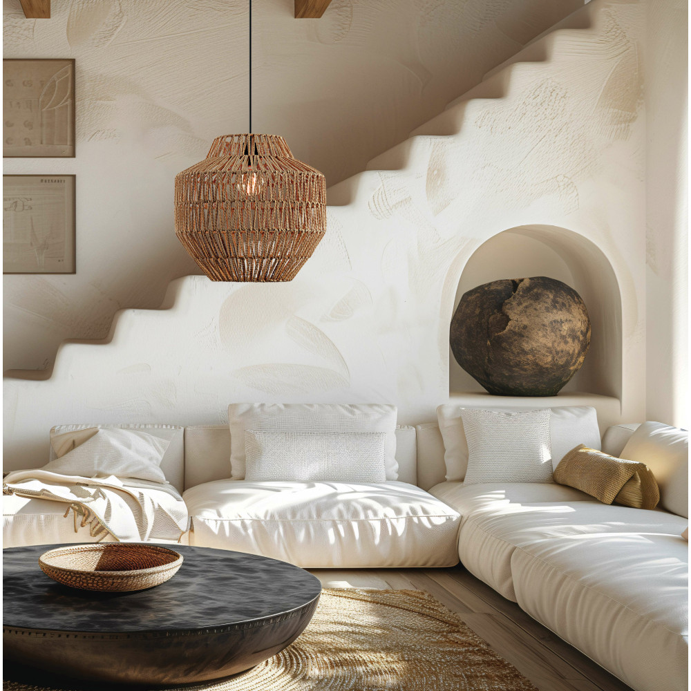 Hanglamp ZAMBELIS D400 E27 DESIGN Touw Zonder Lichtbron