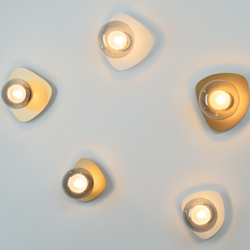 ZAMBELIS D205 G9 DESIGN Wandleuchte Matt Gold und Rauchglas ohne Leuchtmittel