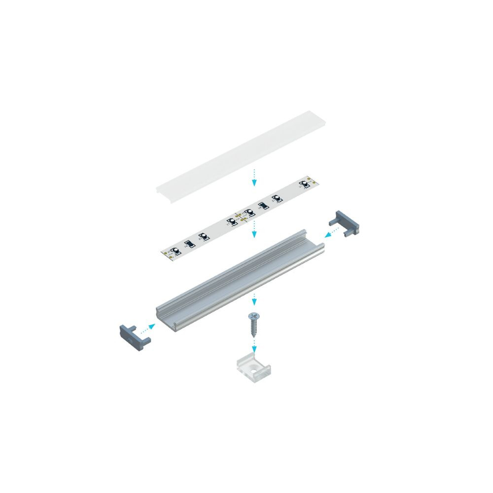 CLAREO Aluminium-Aufbauprofil 16x6 2m ADVANCE