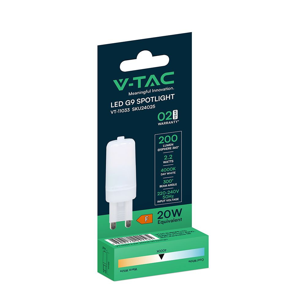 Bulbe LED G9 V-TAC 2,2W START VT-11033
