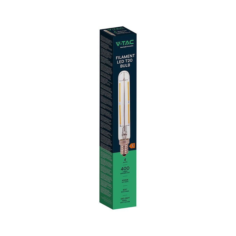 LED Bulb E14 T20 Filament V-TAC 4W DESIGN START 2 VT-2204