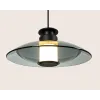 ZAMBELIS D300 10W Dimmable DESIGN Pendant Light Sandy Black and Smoked Glass