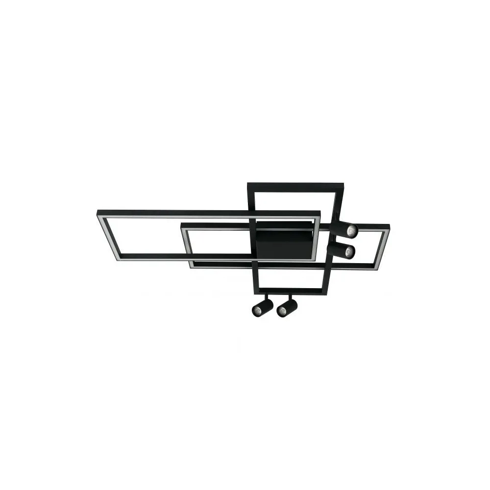 ZAMBELIS 52W DESIGN Deckenleuchte Schwarz Sandgestrahlt