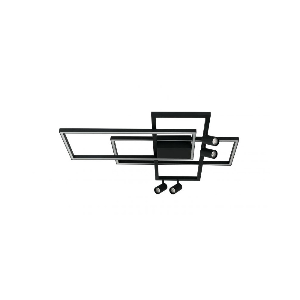 Plafonnier ZAMBELIS 52W DESIGN Noir Sablé 22020