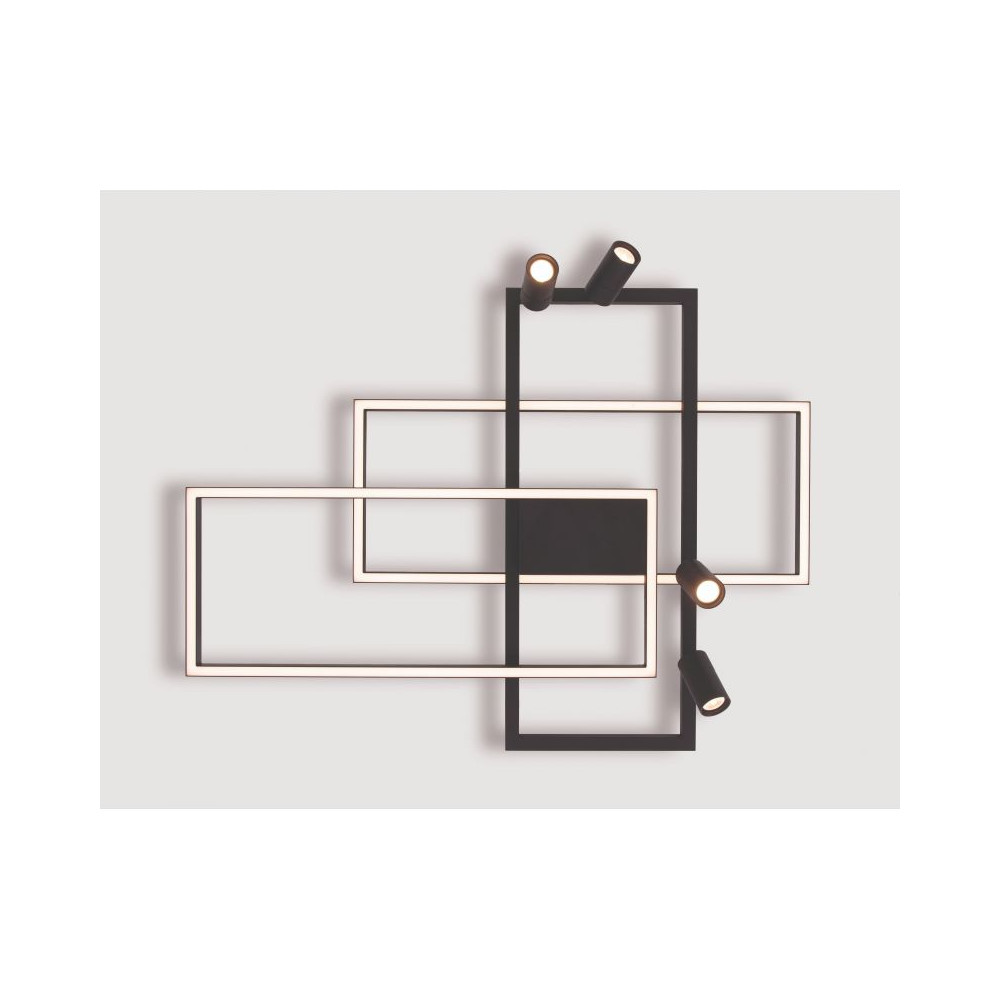 ZAMBELIS 52W DESIGN Plafondlamp Gezandstraald Zwart