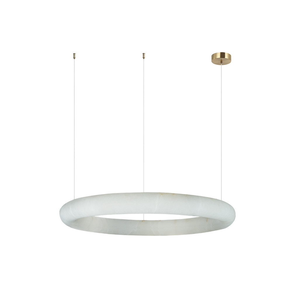ZAMBELIS D640 45W Dimmbarer DESIGN Hängeleuchte Weißer Alabaster und Messing
