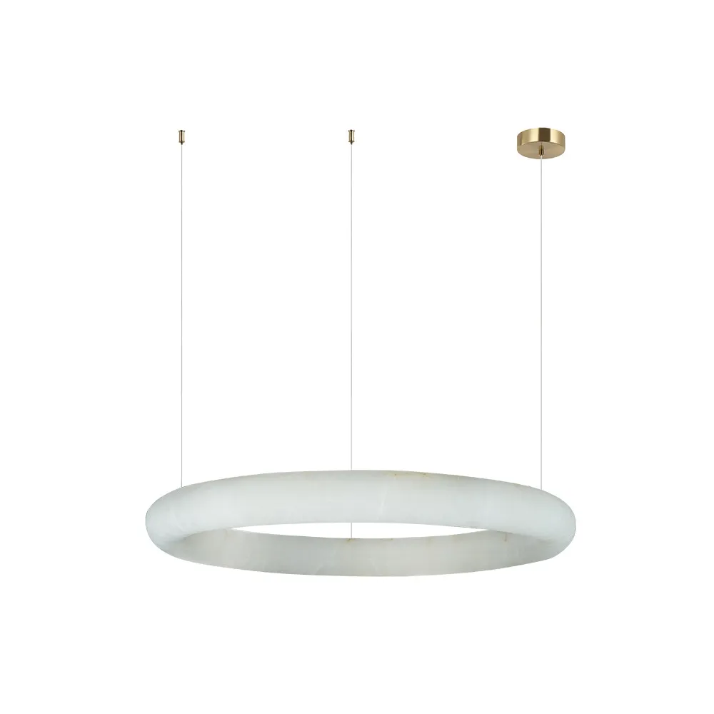 ZAMBELIS D640 45W Dimmbarer DESIGN Hängeleuchte Weißer Alabaster und Messing