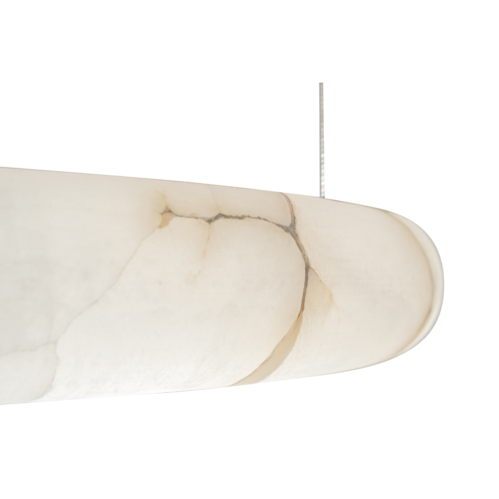 ZAMBELIS D640 45W Dimbare DESIGN Hanglamp Wit Albast en Messing