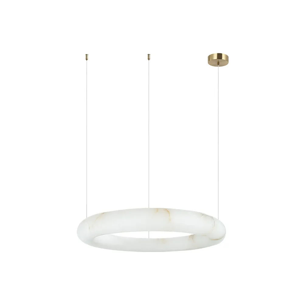 Suspension ZAMBELIS D490 35W Dimmable DESIGN Albâtre Blanc et Laiton 2543