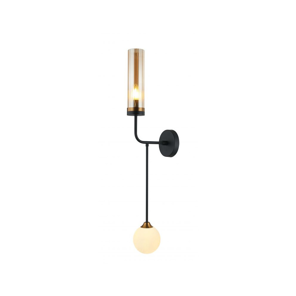 Applique ZAMBELIS G9 , E27 DESIGN Noir Sablé et Laiton Sans Source 22054 FS