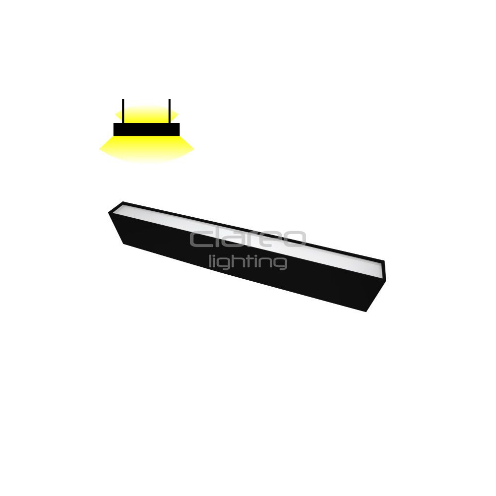 LineLED CLAREO 100x50 60cm 20W 120lm/W Direct/Indirect ADVANCE 2 Zwart FS