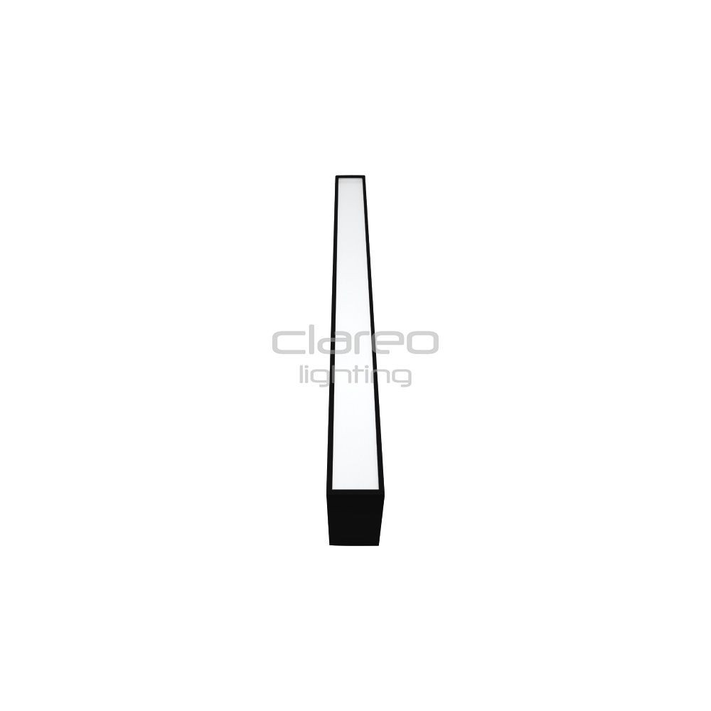 LineLED CLAREO 100x50 60cm 20W 120lm/W Direct/Indirect ADVANCE 2 Zwart FS