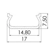 CLAREO Opbouw Aluminium Profiel 17x8 2m ADVANCE 2