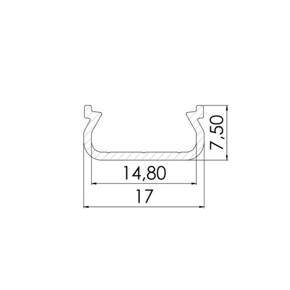 CLAREO Opbouw Aluminium Profiel 17x8 2m ADVANCE 2