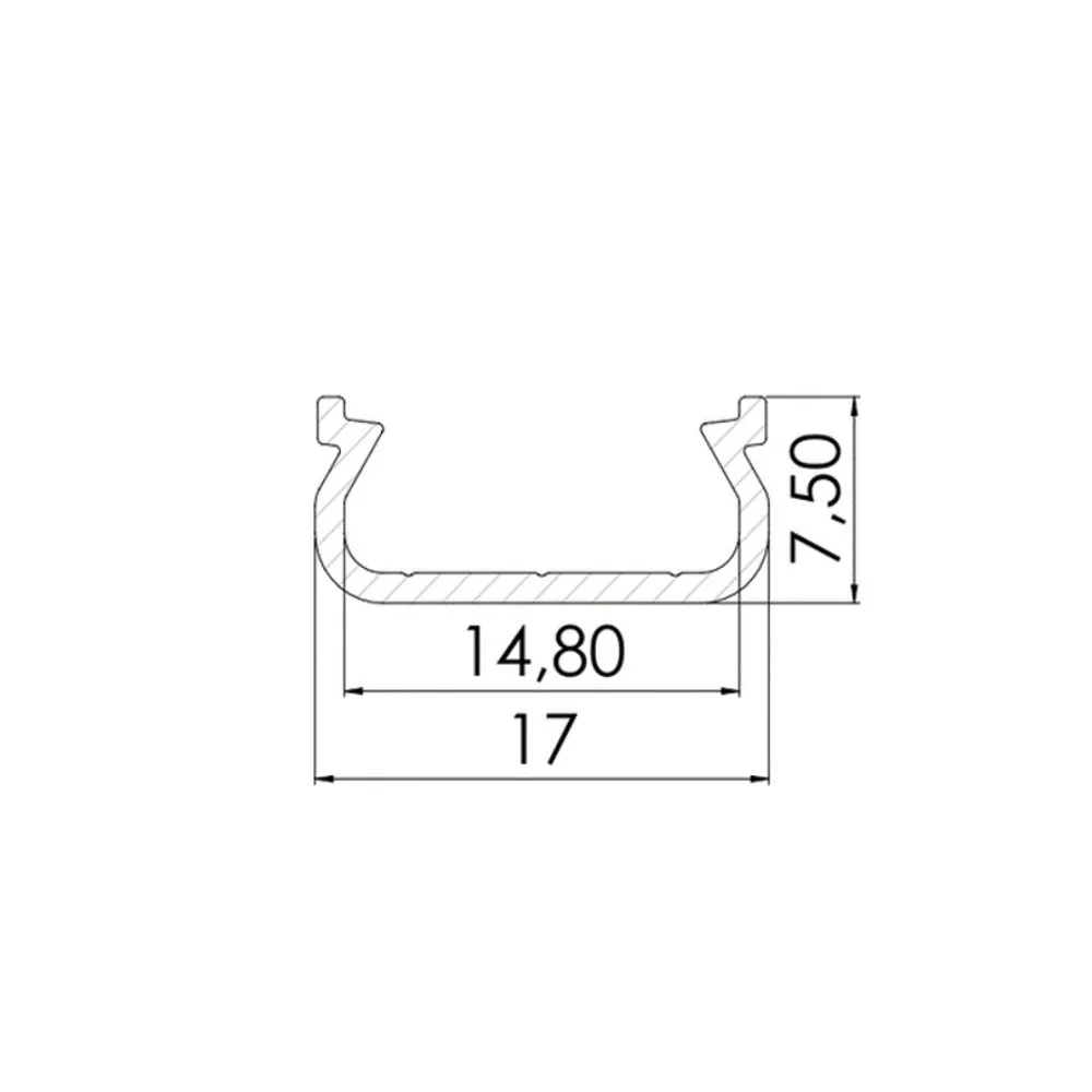 CLAREO Opbouw Aluminium Profiel 17x8 2m ADVANCE 2