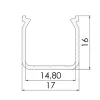 Surface-mounted Aluminum Profile CLAREO 17x16 2m ADVANCE 2