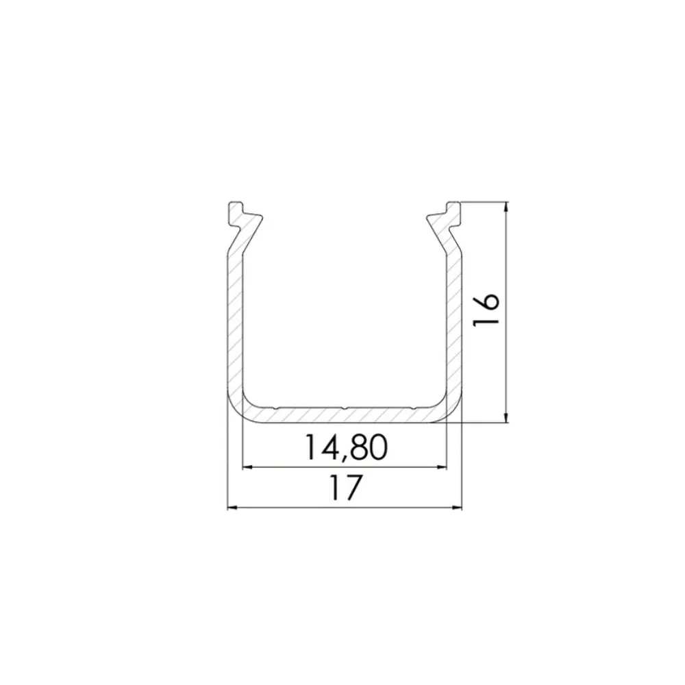 Aluminium Opbouwprofiel CLAREO 17x16 2m ADVANCE 2