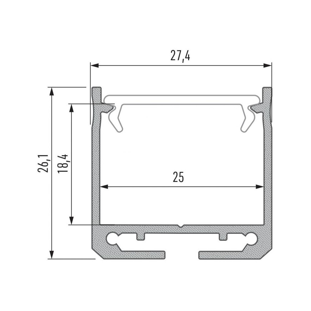 CLAREO Aufbau-Aluminiumprofil 28x26 2m ADVANCE