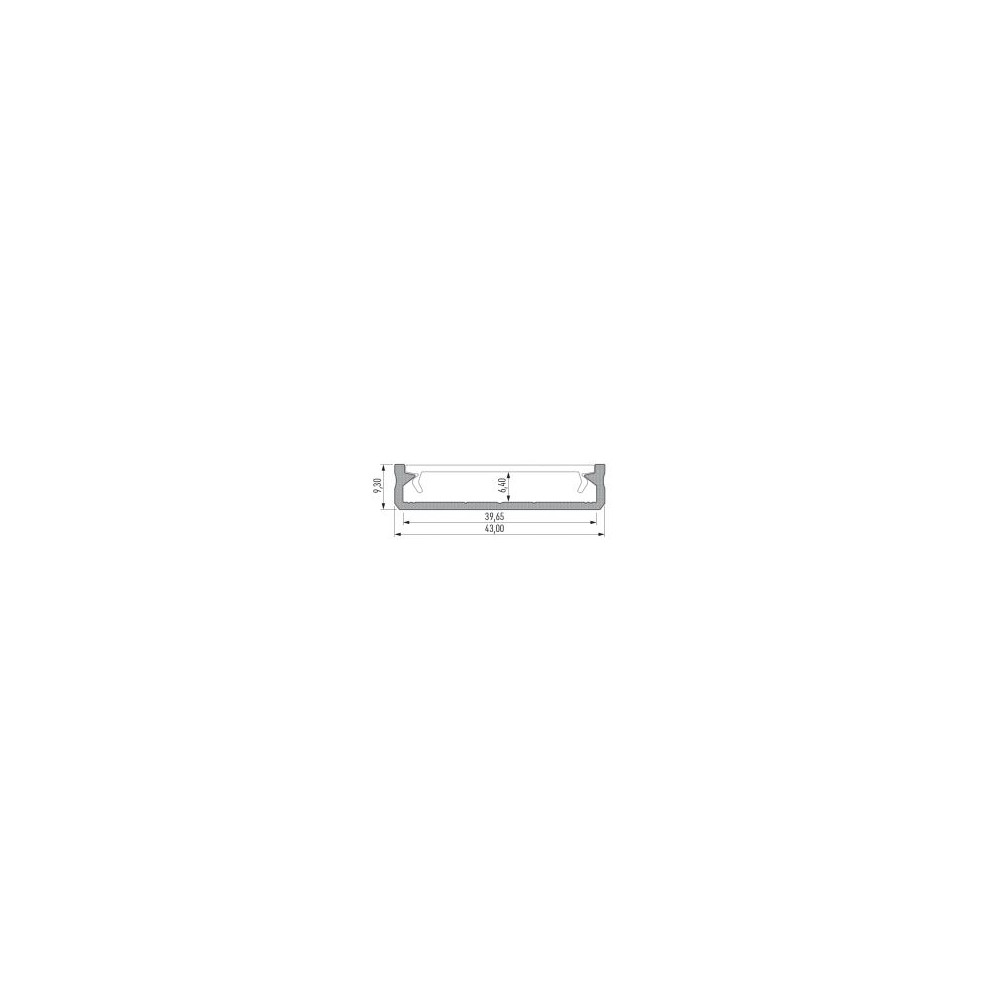 CLAREO Aluminium-Aufputzprofil 43x10 2m ADVANCE