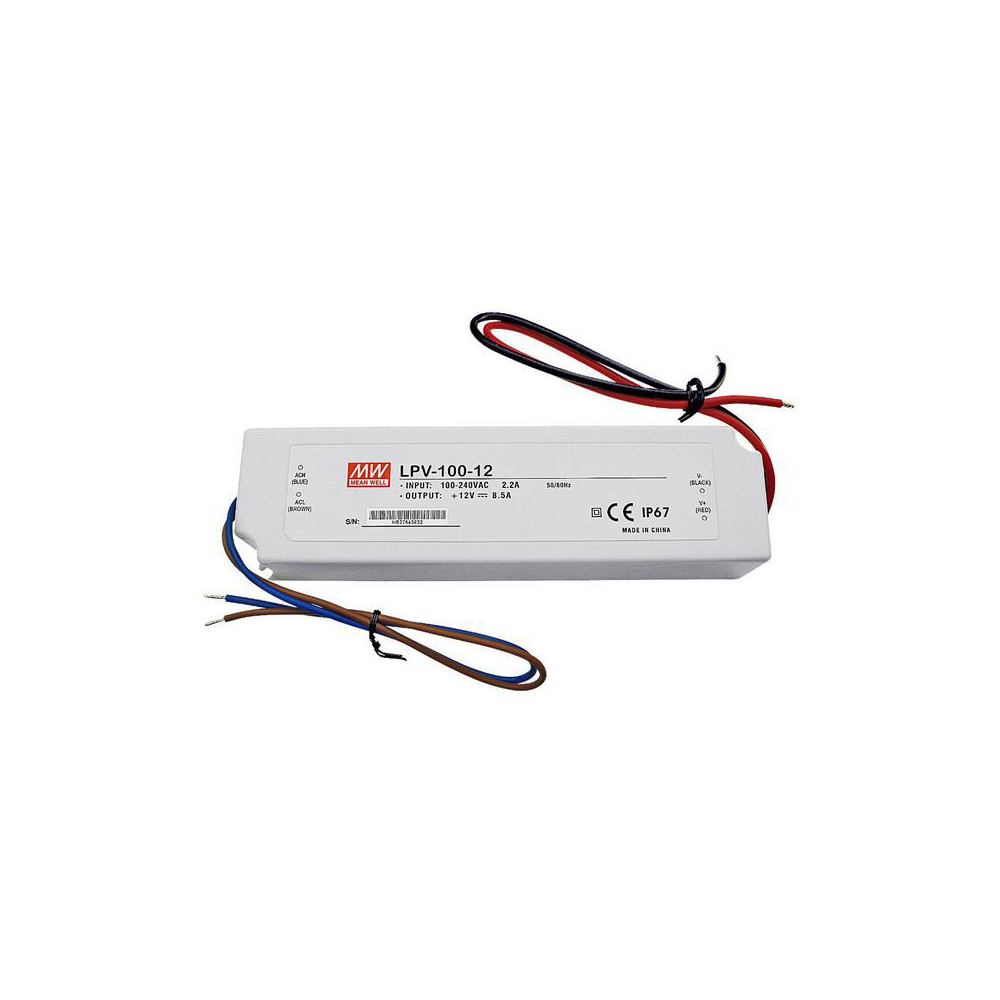 Driver ON/OFF MeanWell 12VDC 100W IP67 Deco - LPV-100-12