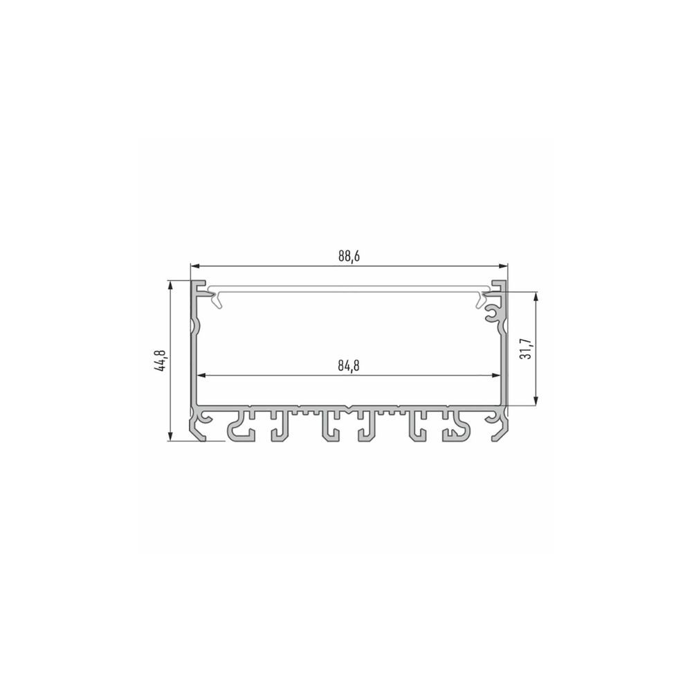 Opbouw Alu Profiel CLAREO 89x45 2m ADVANCE 2 - Pack