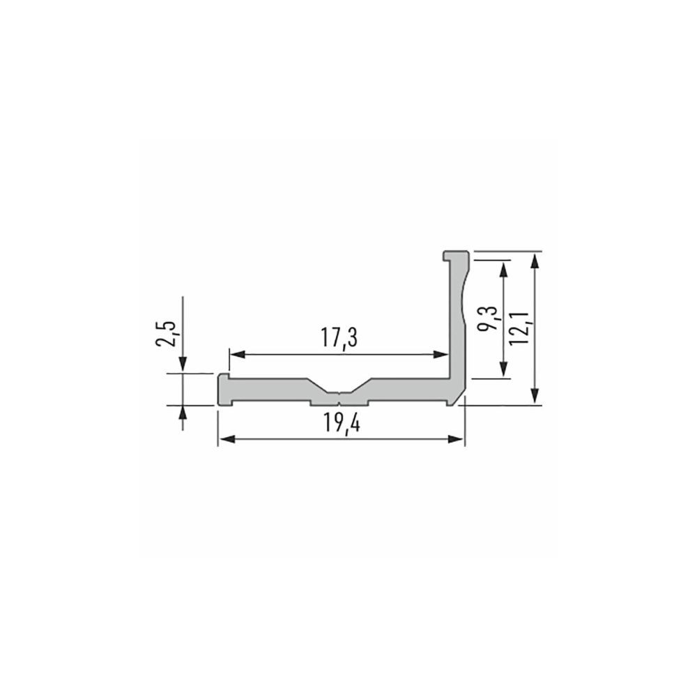 Alu L-Profiel CLAREO 19x12 2m ADVANCE 2 - Pack