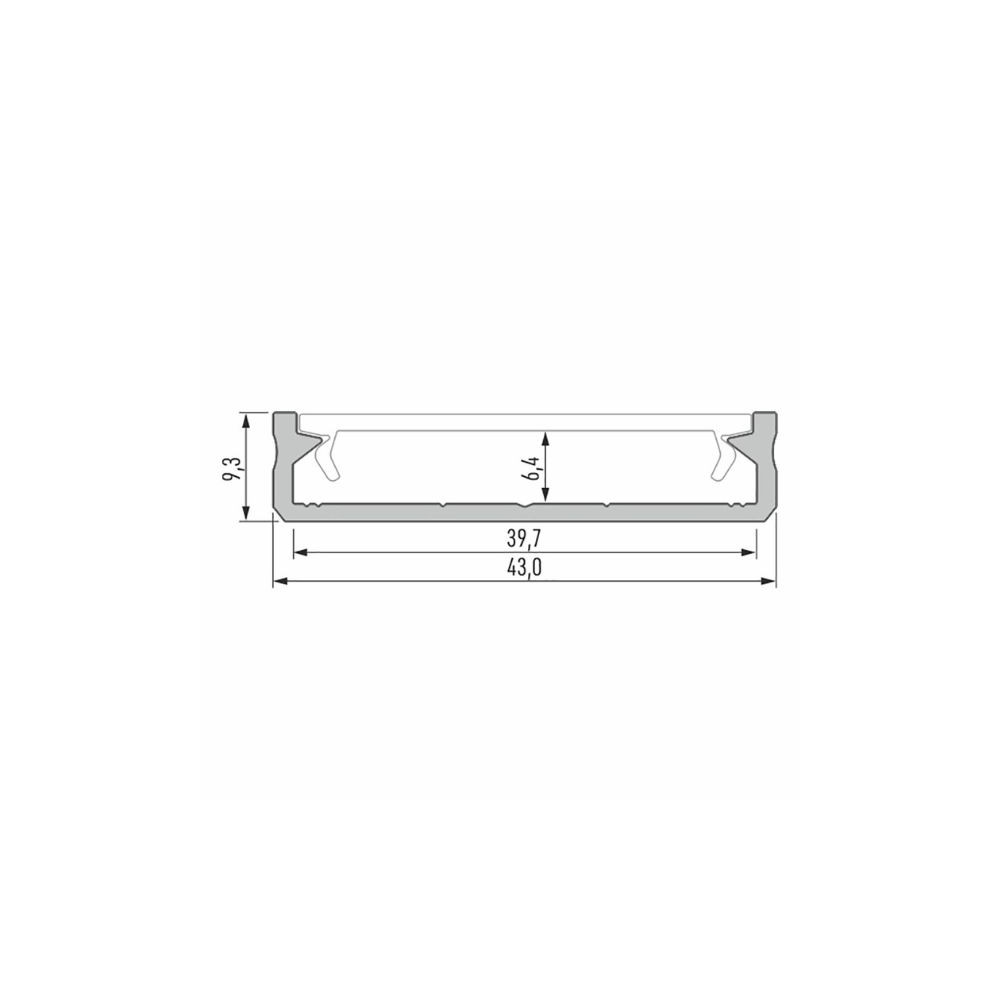 Profilé Alu Saillie CLAREO 43x10 2m ADVANCE 2 - Pack
