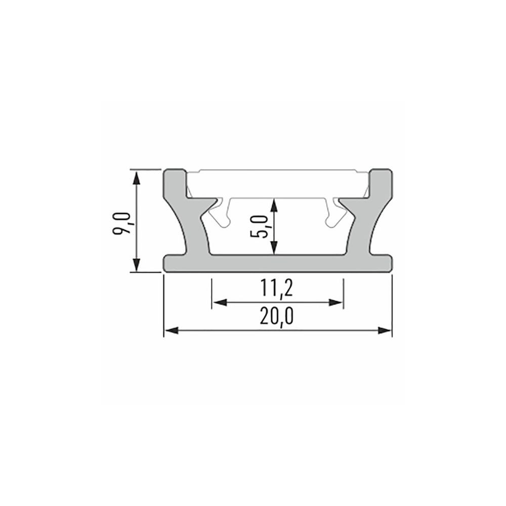 Inbouw Beloopbaar Alu Profiel CLAREO 20x9 2m ADVANCE 2 - Pack