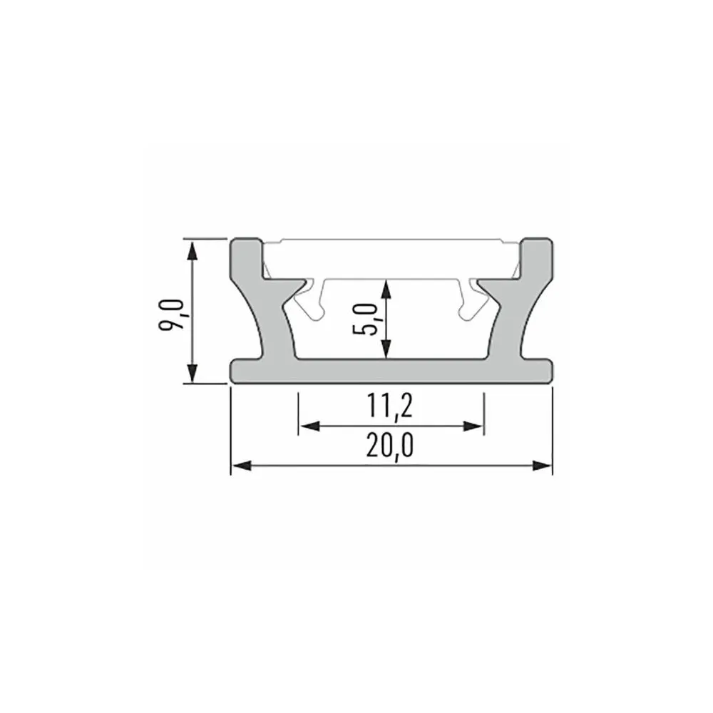 Inbouw Beloopbaar Alu Profiel CLAREO 20x9 2m ADVANCE 2 - Pack