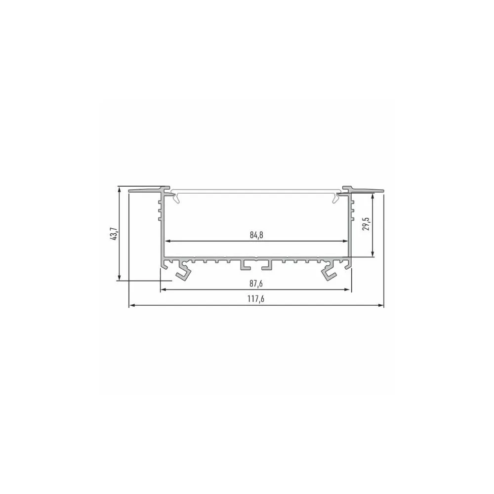 Inbouw Aluminium Profiel CLAREO 118x45 2m ADVANCE 2 - Pack