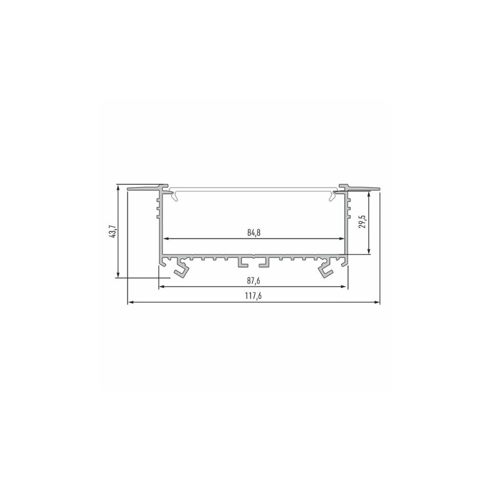 Inbouw Aluminium Profiel CLAREO 118x45 2m ADVANCE 2 - Pack
