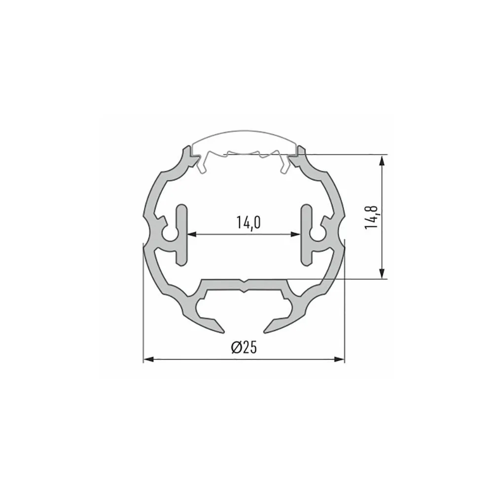 Round Aluminum Profile CLAREO D25 2m ADVANCE 2 - Pack
