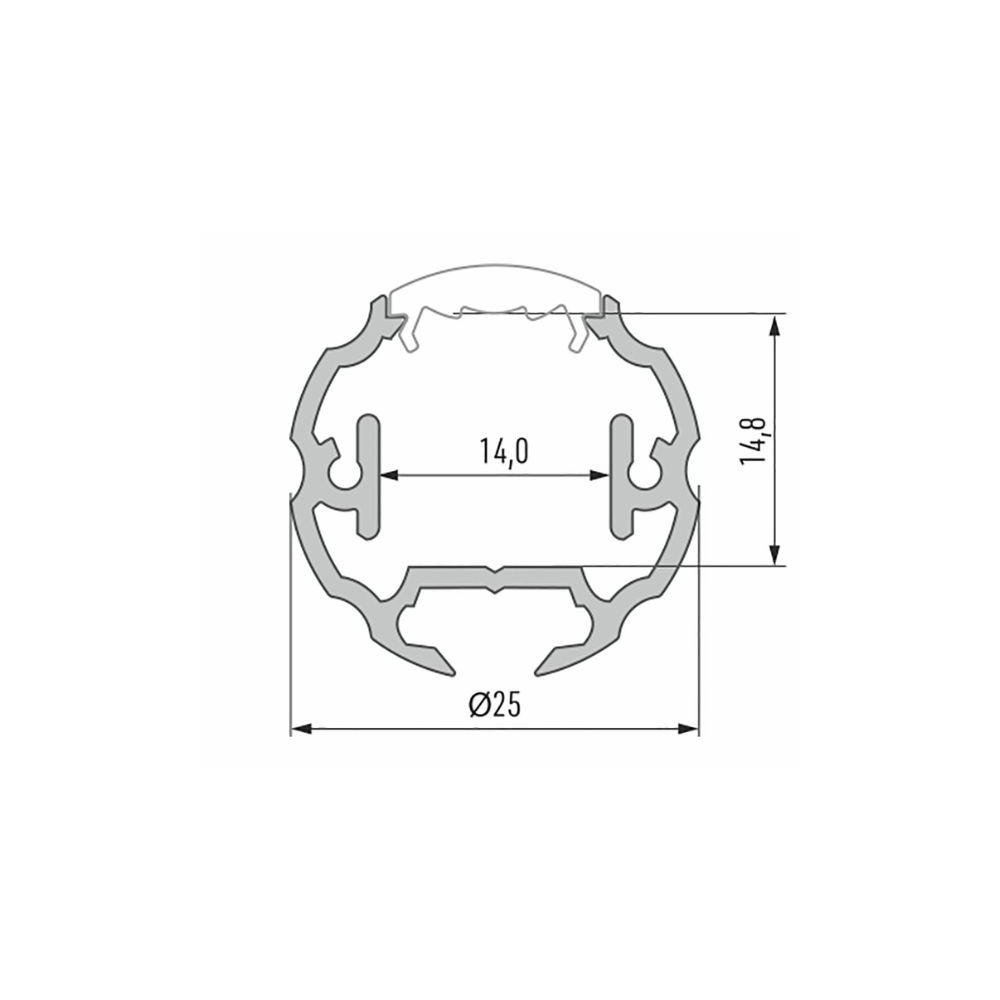 Rond Aluminium Profiel CLAREO D25 2m ADVANCE 2 - Pack