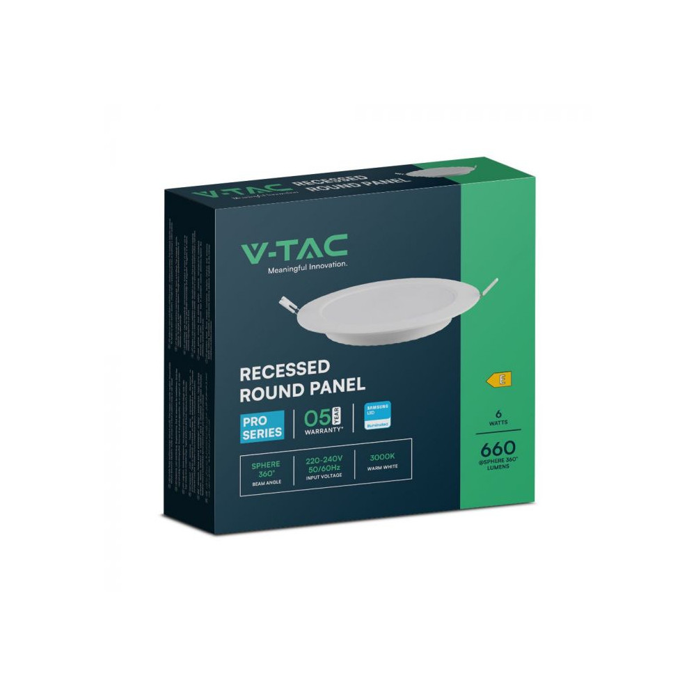 LED Flach-Downlight V-TAC PRO 6W Samsung Chip START 2 VT-61006
