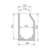 Aluminium profiel voor CLAREO 31x19 2m ADVANCE glasplaat