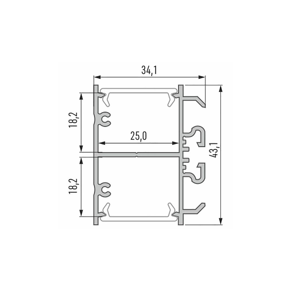 Opbouw Aluminium Profiel CLAREO 43x34 2m ADVANCE 2 - Pack