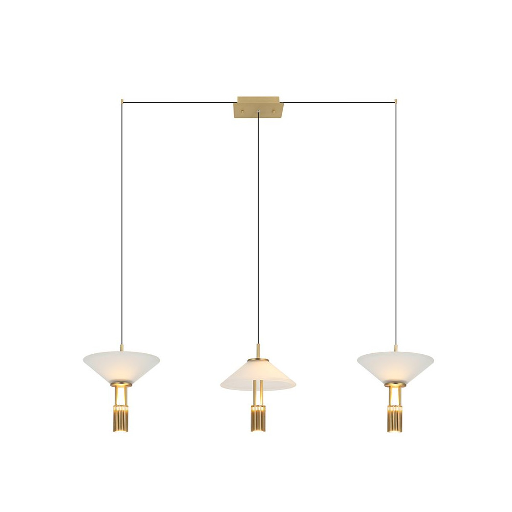 Pendelleuchte ZAMBELIS 28W Dimmbar Direkt/Indirekt DESIGN Mattgold 23203