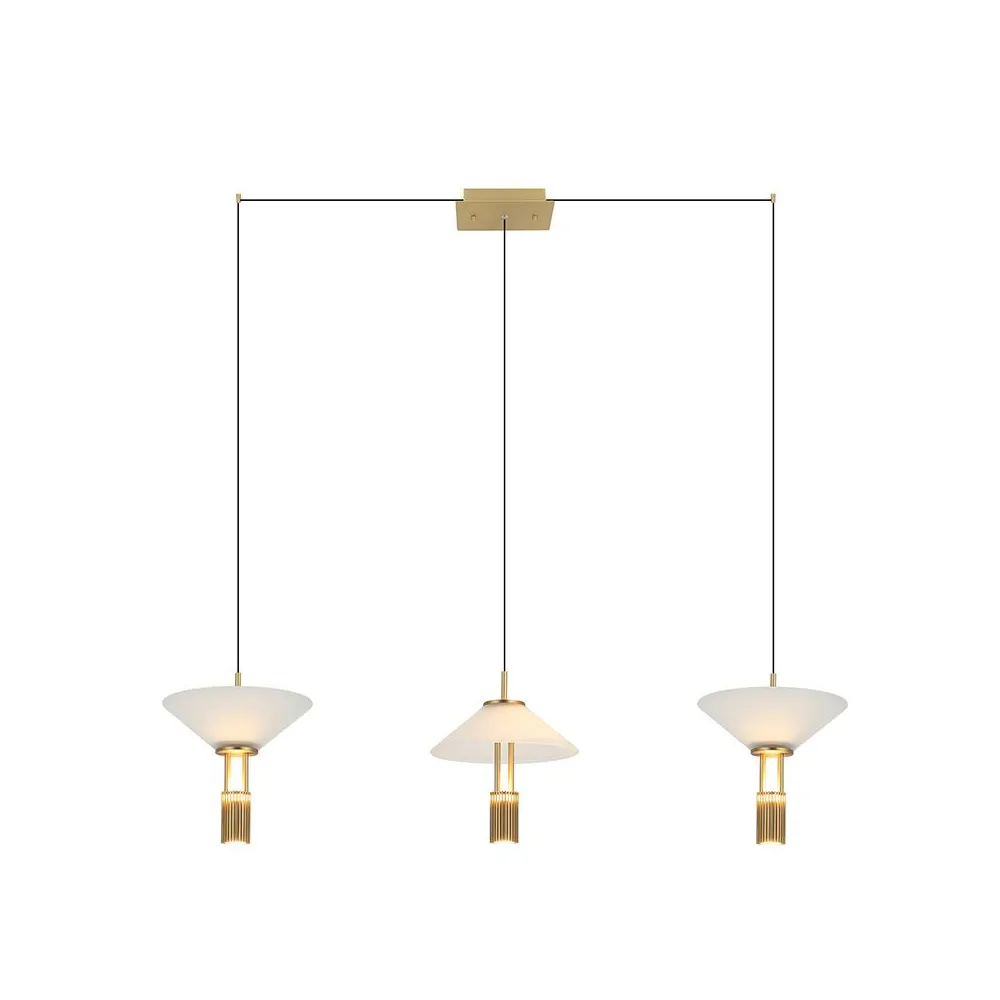 Pendelleuchte ZAMBELIS 28W Dimmbar Direkt/Indirekt DESIGN Mattgold 23203