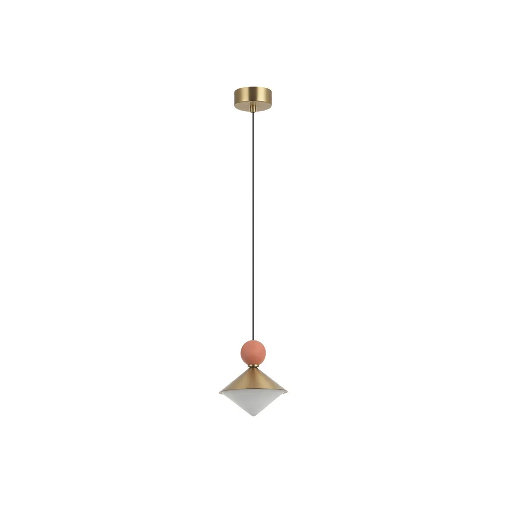 Pendelleuchte ZAMBELIS D140 8W Dimmbar DESIGN Messing und Terrakotta 25100