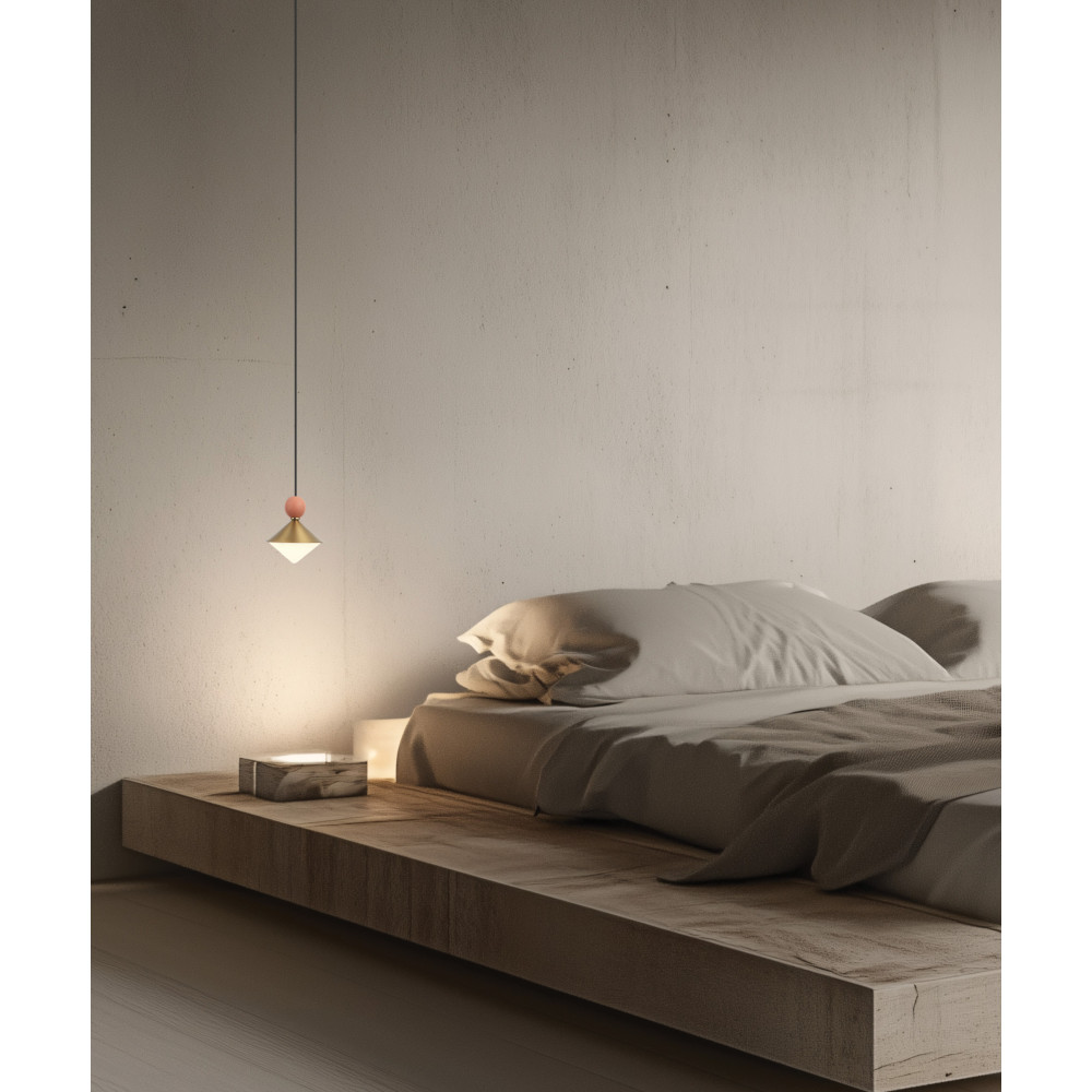 Pendelleuchte ZAMBELIS D140 8W Dimmbar DESIGN Messing und Terrakotta 25100