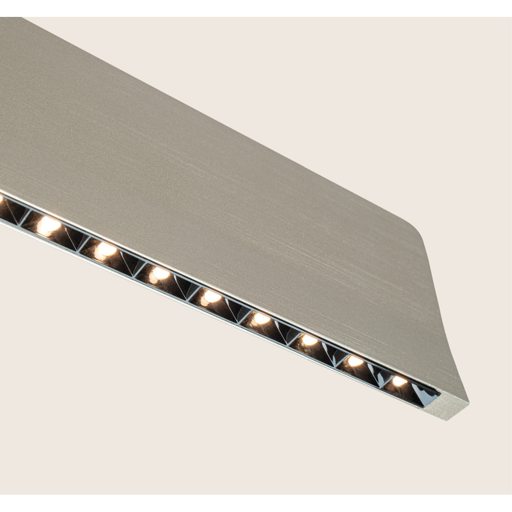 Hanglamp ZAMBELIS 40W Direct/Indirect Dimbaar DESIGN Geborsteld Grijs 25195