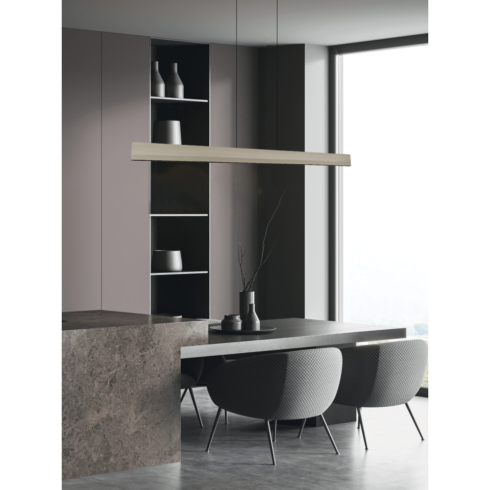 Pendelleuchte ZAMBELIS 40W Direkt/Indirekt Dimmbar DESIGN Gebürstetes Grau 25195