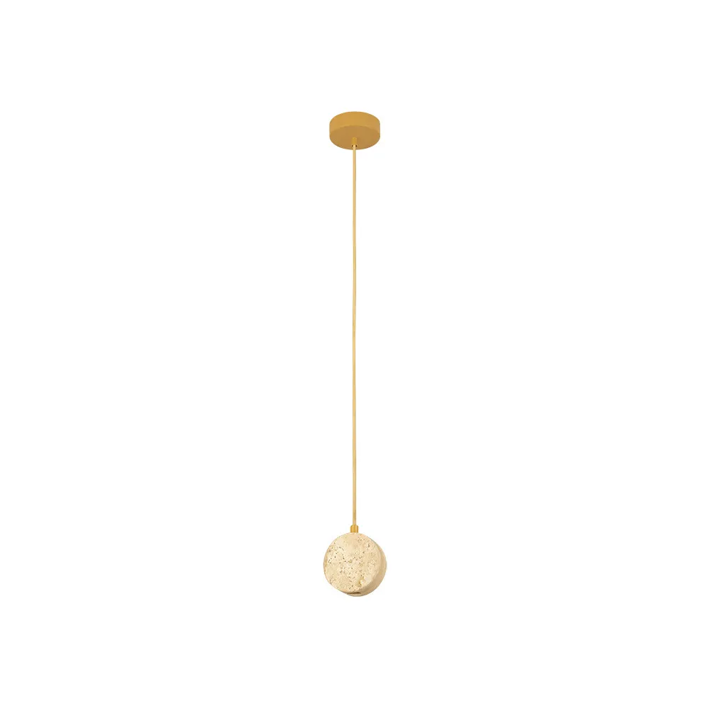 Pendelleuchte ZAMBELIS D100 3W DESIGN Naturstein und Gold 25336