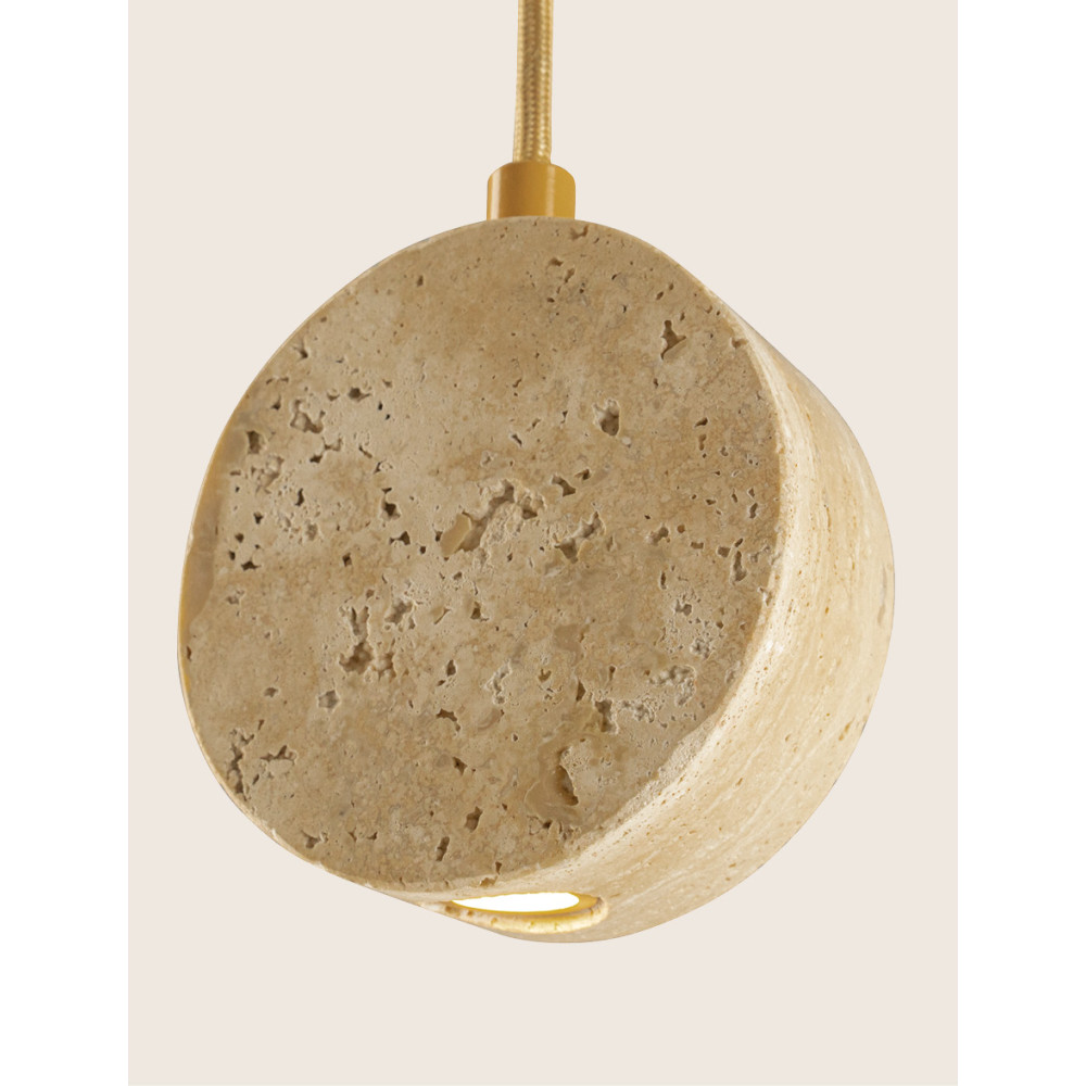 Pendelleuchte ZAMBELIS D100 3W DESIGN Naturstein und Gold 25336
