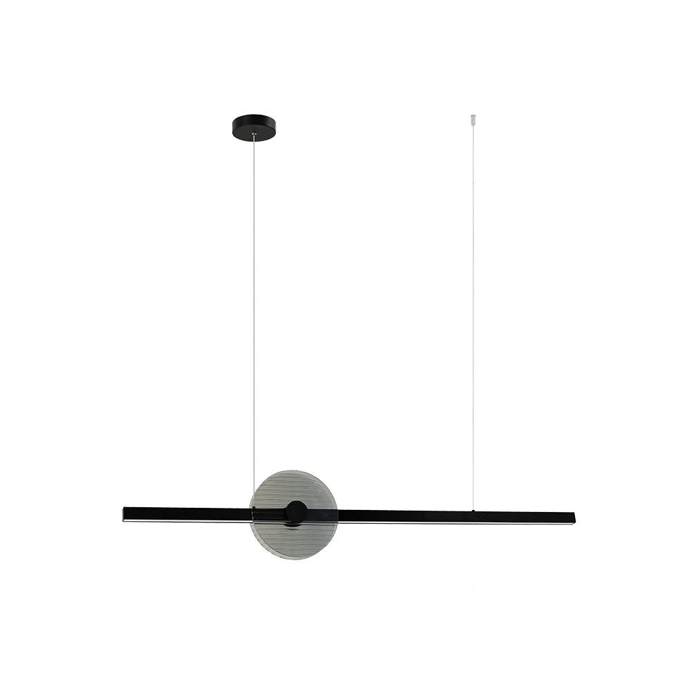 Pendelleuchte ZAMBELIS 20W Dimmbar DESIGN Rauchglas und Schwarz 25425
